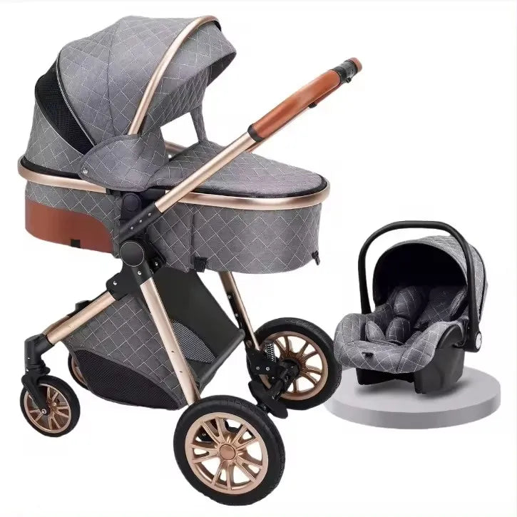 Aanpasbare High Visual Bereik Kinderwagen Draagbare Opvouwbare Bidirectionele Schokabsorberende Kinderwagen Voor Pasgeborenen