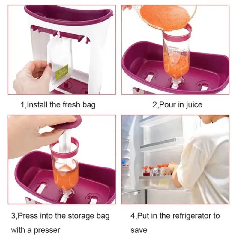 Handleiding Baby Food Dispenser Zakken Zelfgemaakte Baby Food Zakje Tankstation Voor Puree Voor Peuters