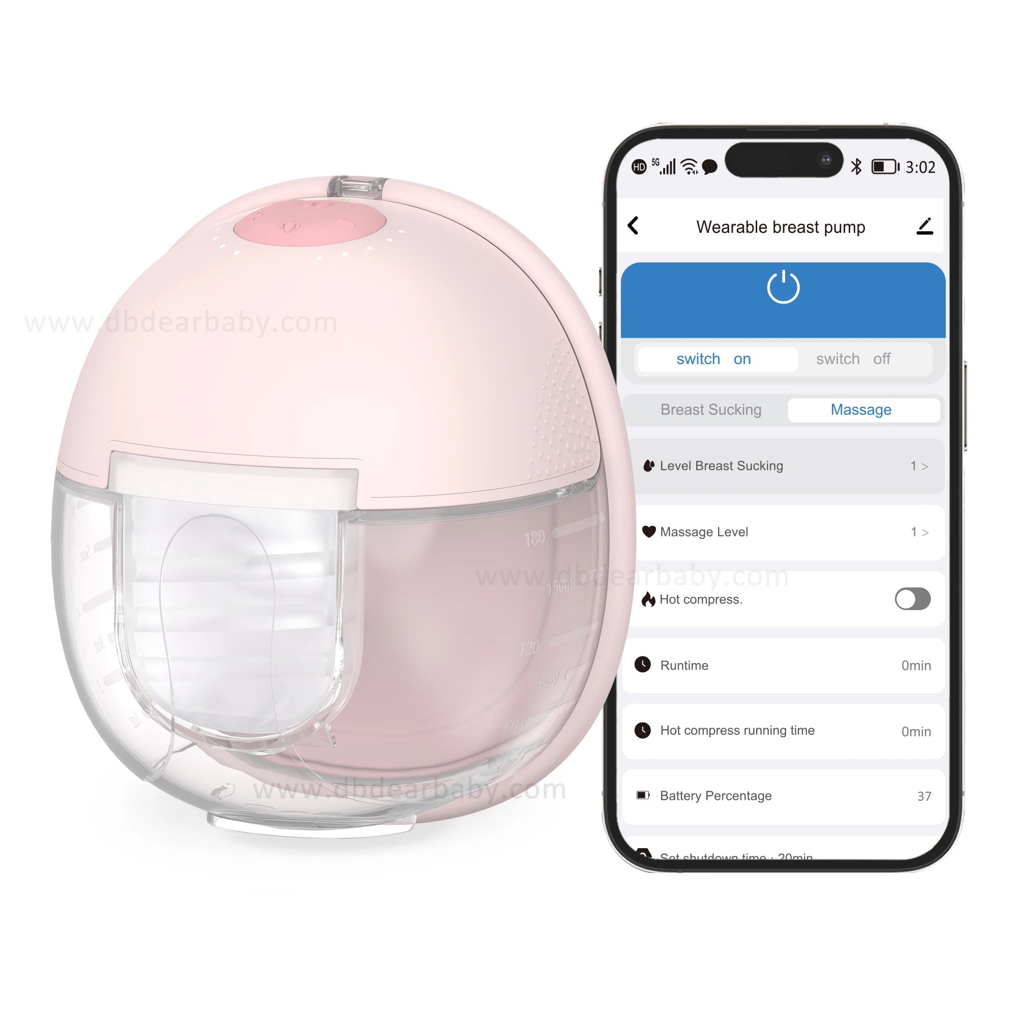2025 New App-Bediening Handsfree Warm Kompres Met Pompbehuizing Elektrische Draagbare Borstkolf Geluidloze Borstkolf